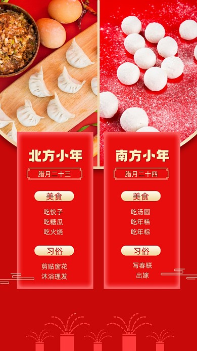 南北方小年差异中国风手机海报