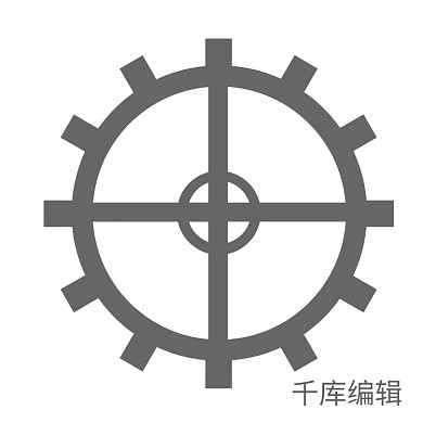 黑色齿轮十字旋转