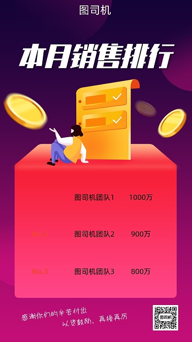 金融理财销售排行榜手机海报