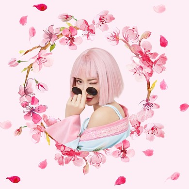 春天踏青出游浪漫樱花元素微信头像