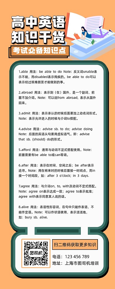 英语知识点宣传手机长图