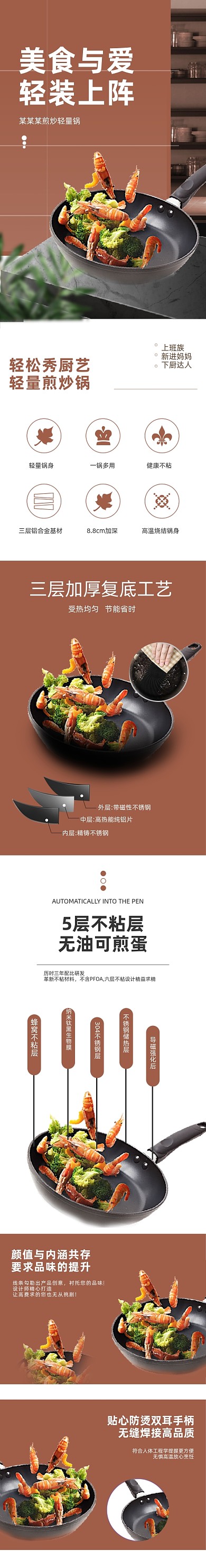 2020炒锅平底锅厨房用品详情页