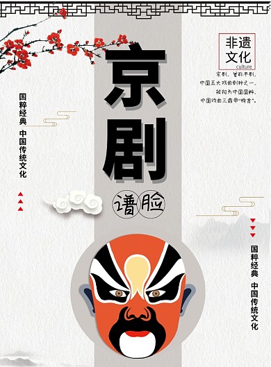 中国风京剧脸谱印刷海报