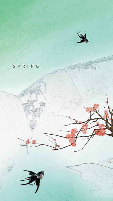 小清新淡绿色春天手机壁纸