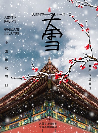 传统时节大雪节气海报