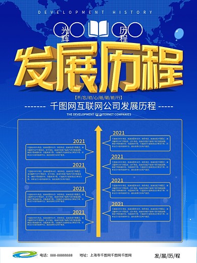 简约企业发展历程海报