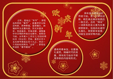 过年喜庆欢庆新年手抄报