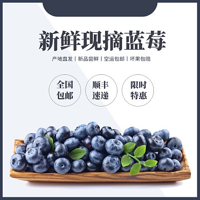 简约水果火龙果蓝莓葡萄草莓主图