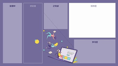 插画夏季电脑桌面分区壁纸