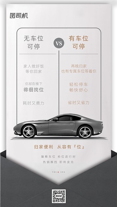 车位热销简约创意海报