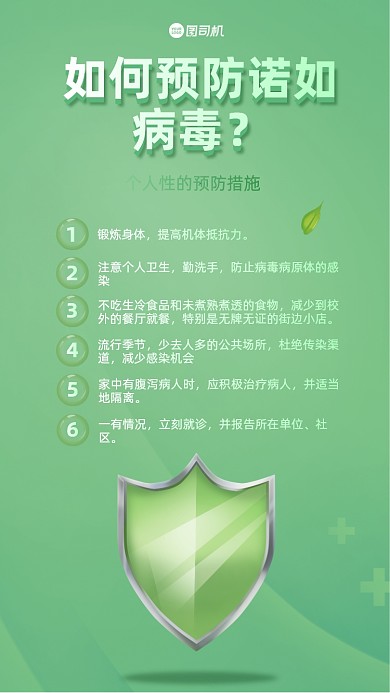 预防诺如病毒简约质感手机海报