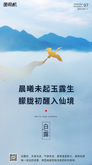 传统节气白露手机海报