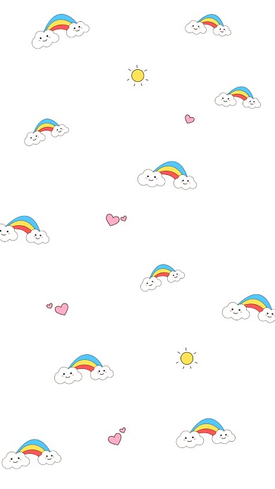 可爱云朵插画平铺手机壁纸
