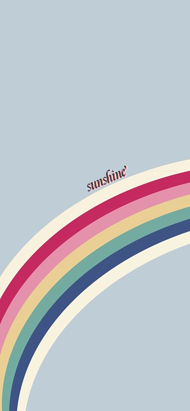 彩虹手绘卡通简约手机壁纸