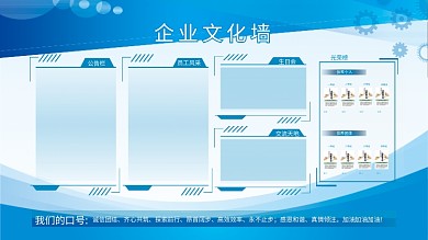 蓝色商务我们的口号企业文化墙展板