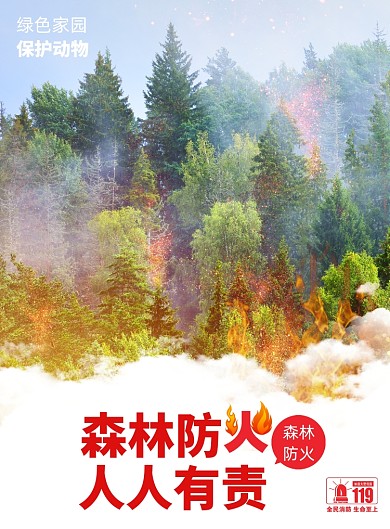 森林防火防范宣传海报