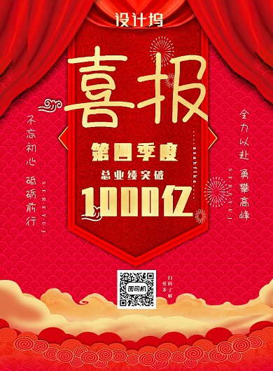 喜报总业绩再破新高海报