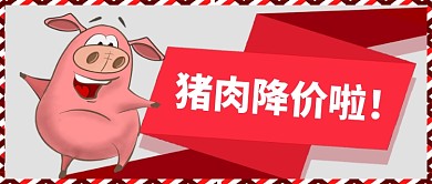 卡通手绘手机首图猪肉降价啦