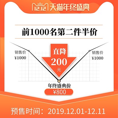 橙色白色表格打折降价通用直通车