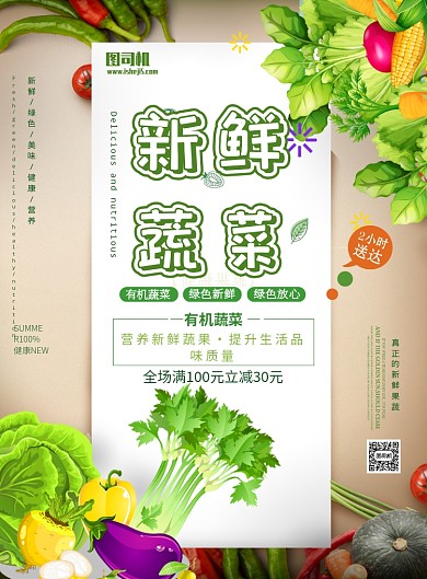 新鲜蔬菜宣传海报