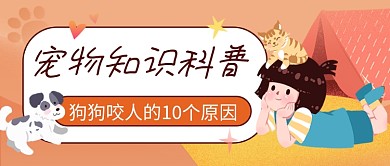 橙色卡通宠物知识科普公众号首图