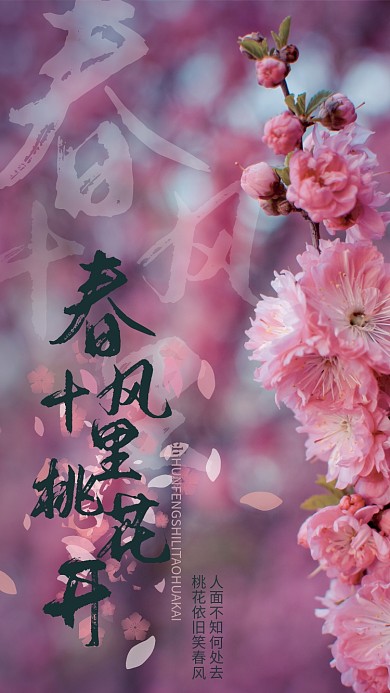 春风十里桃花设计海报