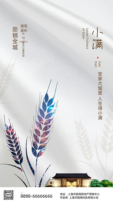 小满节气房地产促销海报