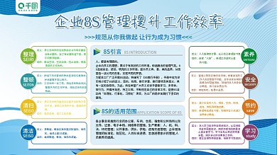 简约企业文化工厂车间8S管理制度展板