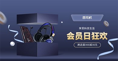 会员日电子数码产品大气活动海报