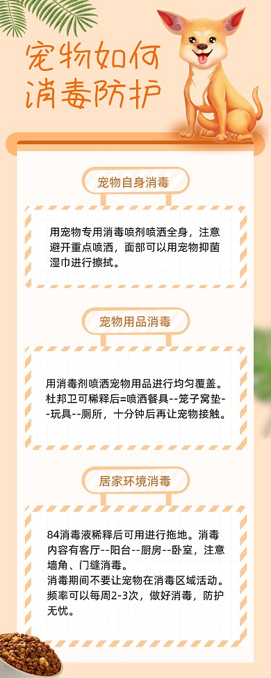 宠物防护百科狗狗插画手机长图