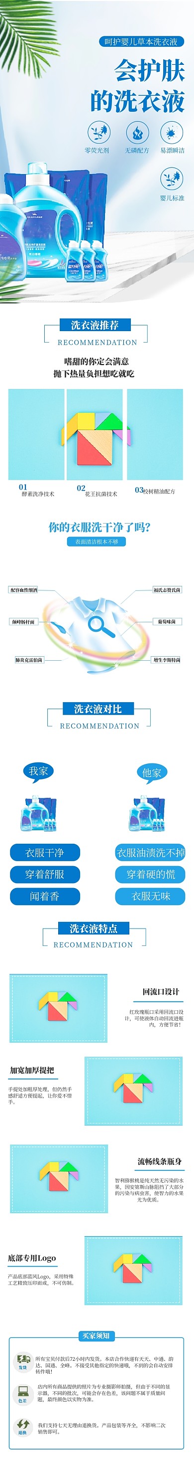 护理液洗衣液详情页