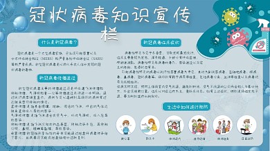 防控预防抗击新冠肺炎病毒知识公益宣传栏