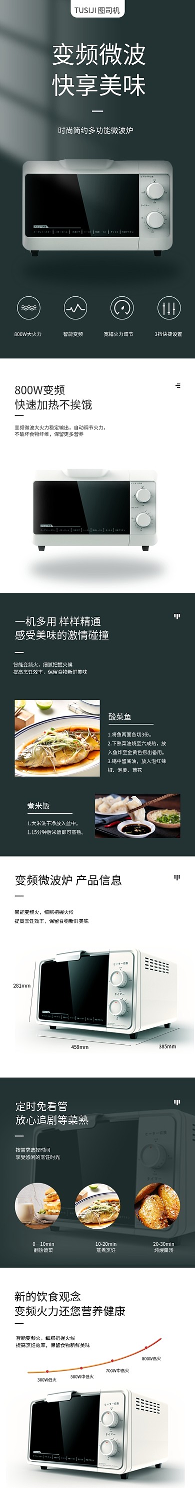 家电厨房用品烤箱微波炉淘宝电商详情页