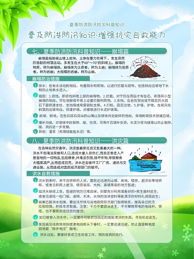 夏季防洪防汛抗灾科普知识宣传系列展板海报