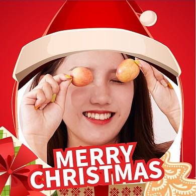 红色卡通风格圣诞头像淘宝直通车图片