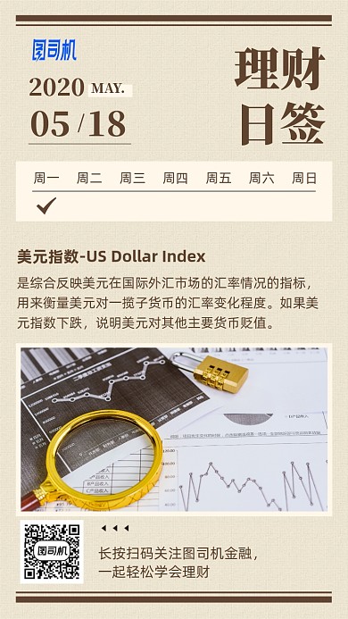 理财日历日签月签金融手机海报