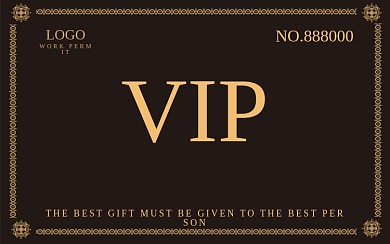 黑色金色VIP会员卡模板贵宾卡商务大气