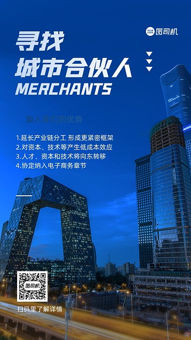 招商加盟合伙人手机海报