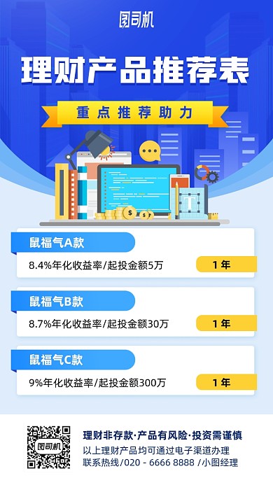 理财产品推荐手机海报