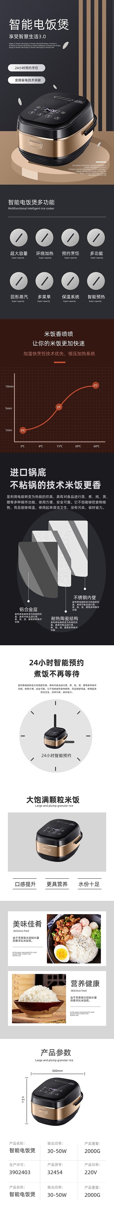 智能家居电饭煲厨房用品烹饪详情页