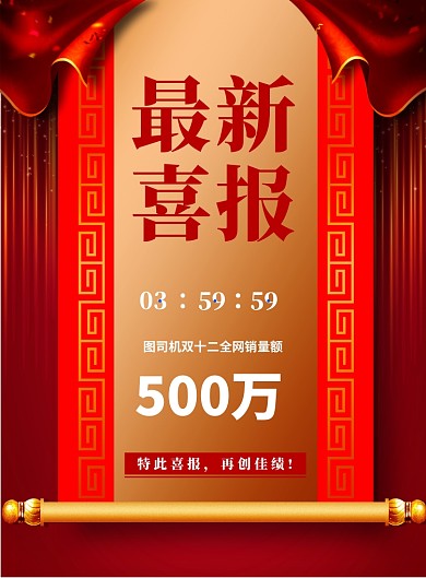 大气企业喜报印刷海报