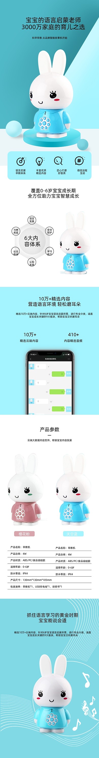 儿童早教机家教机机器人学习用品详情页