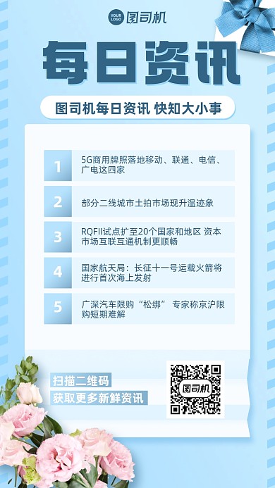 每日资讯早报创意手机海报