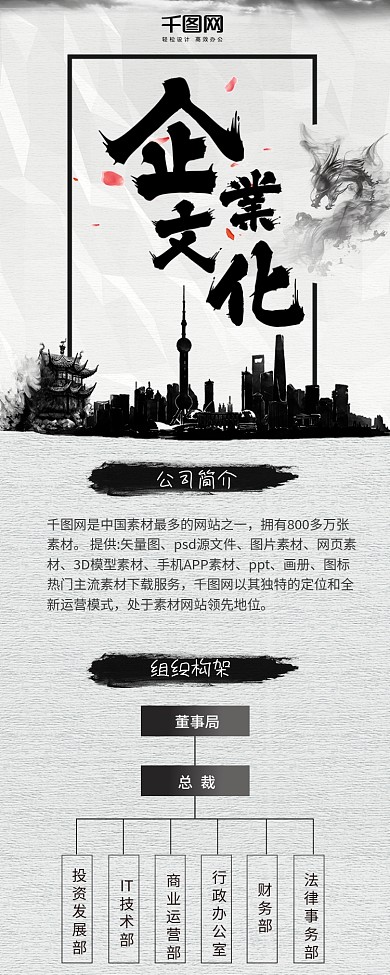 中国风企业文化信息长图