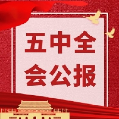 五中全会公报红色党建风公众号次图