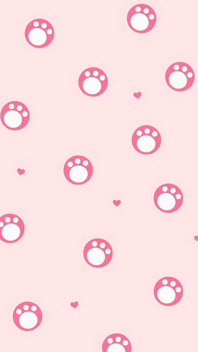 可爱猫爪平铺手机壁纸海报
