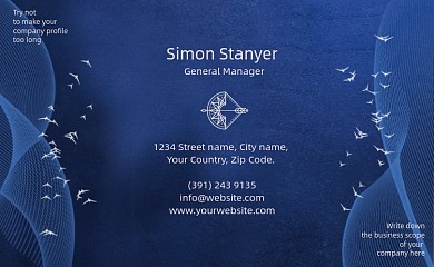 蓝色时尚名片模板