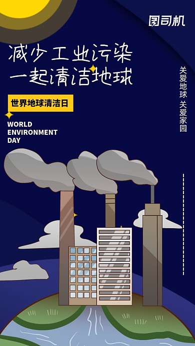 清洁地球日公益环保手机海报