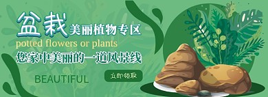 盆栽电商淘宝banner图