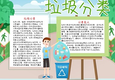 垃圾分类回收word小报模板